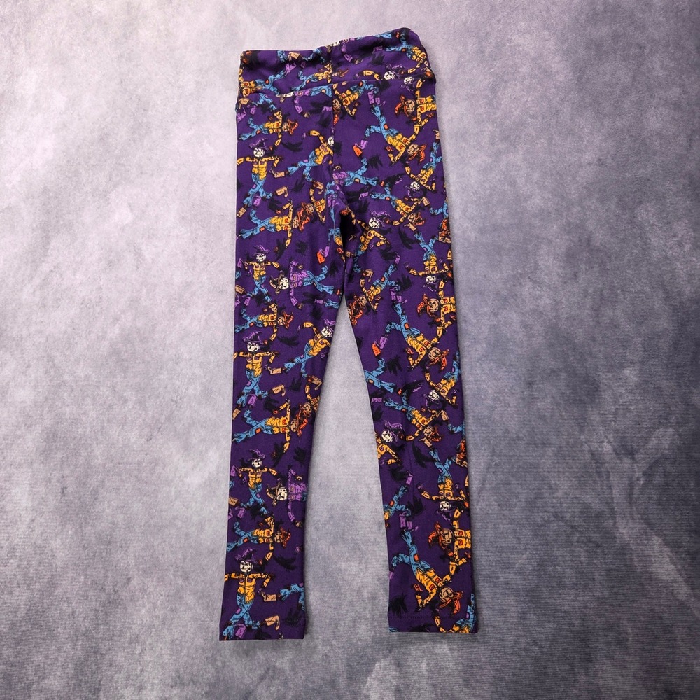 LuLaRoe Leggings Kids S/M Fits sizes 2-8 Purple Scarecrow Halloween Fall Soft